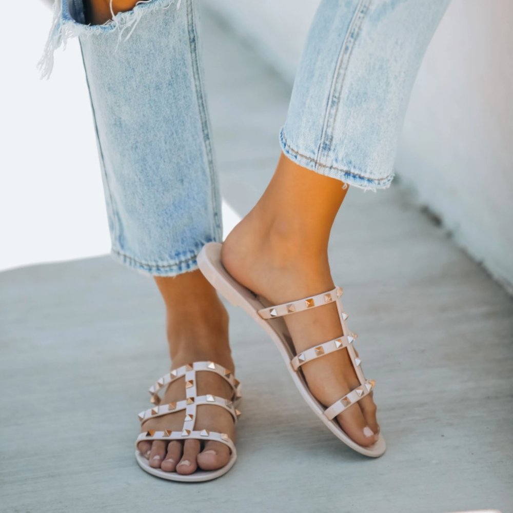CYBER SALE! Sz 6 TINA Studded Jelly Sandals